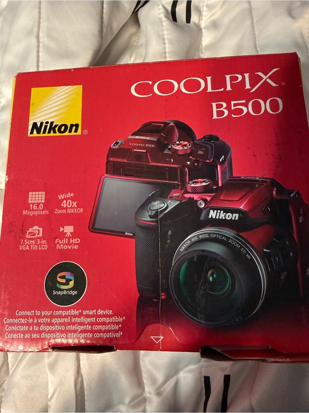 Nikon COOLPIX B500 Red Digital Camera new in box never used
